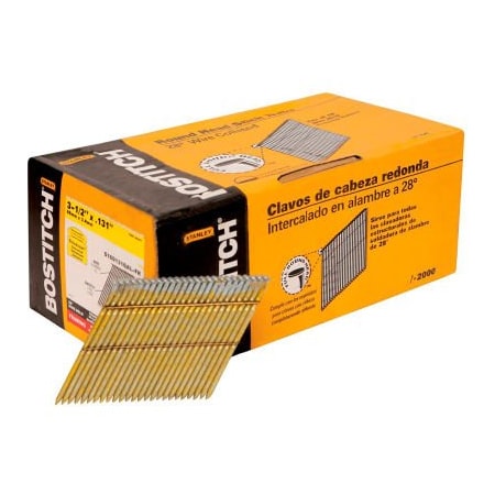 Dewalt Collated Framing Nail, 3-1/2 in L, Galvanized, Round Head, 28 Degrees S16D131GAL-FH